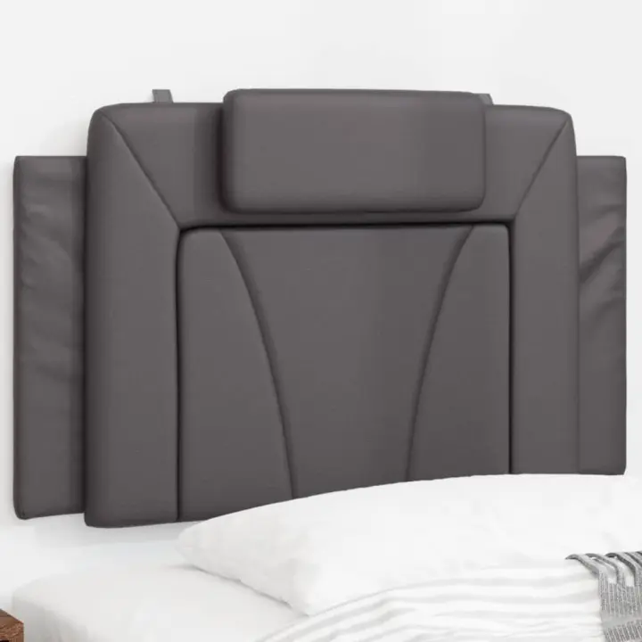 vidaXL Cabecero de cama acolchado cuero sintético gris 80 cm - 1