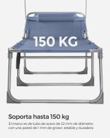 Tumbona Plegable con Parasol y Respaldo Reclinable, Ideal para Jardín, Piscina y Terraza, 193x53x29 cm, Capacidad de 150 kg - details 6