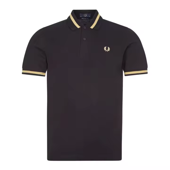 Fred Perry Reissues Original Single Tipped Polo Black / Champagne - 1