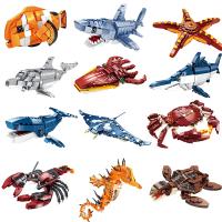 Bloques De Construcción Creativos De Crustáceos Oceanos Animales DIY Caballito De Mar Calamar Ballena Juguete Submarino Para Niños Niñas Educativo - details 10