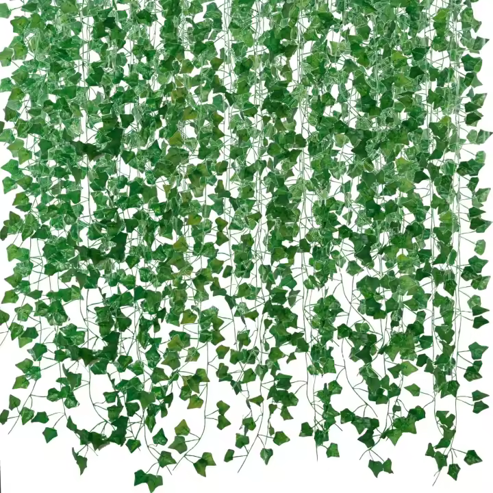 Enredaderas Falsas para decoración de habitaciones (paquete de 12, 25 m), hermosas Plantas Artificiales, Corona de láminas colgantes para el hogar, dormitorio, boda, fiesta de Navidad, oficina, patio, decoración de Jardín al Aire Libre. - 1