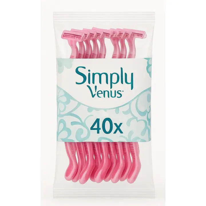 Gillette Simply Venus3 maquinillas de afeitar desechables mujer, Pack de 40 cuchillas - 1