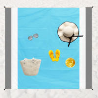 BIT Estera de playa impermeable para acampar al aire libre estera de picnic 210 * 200 cm [costuras naranjas, blancas y azules] - details 3
