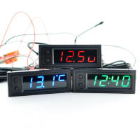 Reloj Digital LED Para Coche 3 En 1 Con Medidor De Voltaje Y Temperatura Accesorio Electrónico Luminoso Para Automóviles - details 5