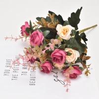 Rosa Artificial 34cm Flores Falsas Para Decoración De Hogar Fiesta Boda DIY Adornos De Vaso Accesorios De Decoración De Habitaciones - details 4