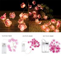 Luces De Fairy De Flor De Cerezo Rosa 1PC 10/20/30 LED Lámpara De Cadena Operada Por Batería Decorativa Para Interior Y Exterior - details 2