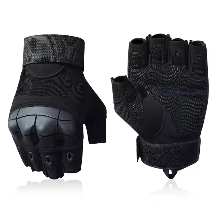 Guantes Tácticos De Medio Dedo Para Motocicleta Paintball Airsoft Caza Y Senderismo Con Codos Duros Adecuados Para Combate Al Aire Libre - 1
