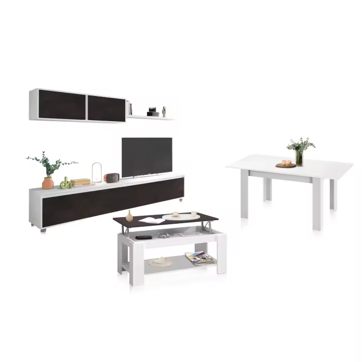 Habitdesign -Pack salón con mesa de centro y mesa de comedor Arlet Max - 1