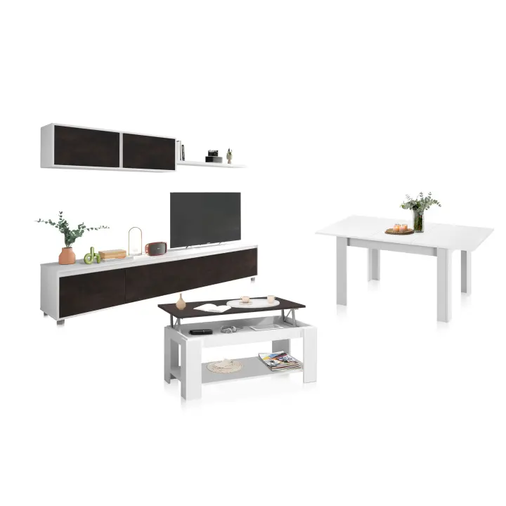 Habitdesign -Pack salón con mesa de centro y mesa de comedor Arlet Max - 1