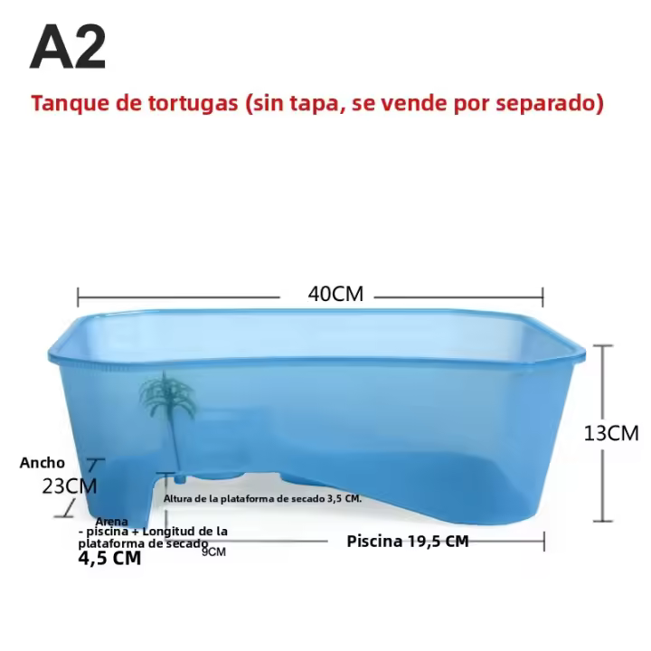 Caixa De Habitació d'Animal De Compania Tortuga Testa Reptil Vivarium Amb Rampe De Soltura Àguia d'Aquàrium Ferramenta De Terrariu - 1