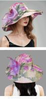 Gorro De Paseo De Moda Con Estampado De Flores Para Mujer Sombrero De Sol Grande Para Playa Protección Solar Casual - details 4