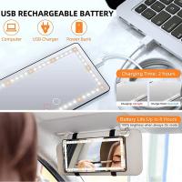Espejo De Maquillaje Recargable Con 3 Modos De Luz Y 60 LEDs Espejo De Visera Para Coche Clip-on Wireless ABS+ Vidrio - details 3