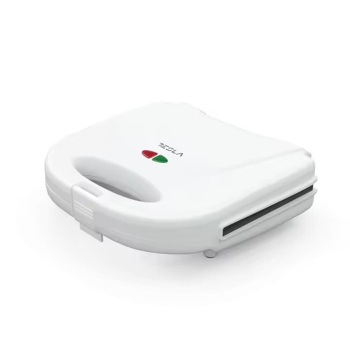 TESLA SM100W - Sandwichera (750W, temperatura de trabajo baja 135°, alta 205°, placa antiadherente, 2 rebanadas, indicador luminoso, sistema de protección contra sobrecalentamiento) Blanco - 1