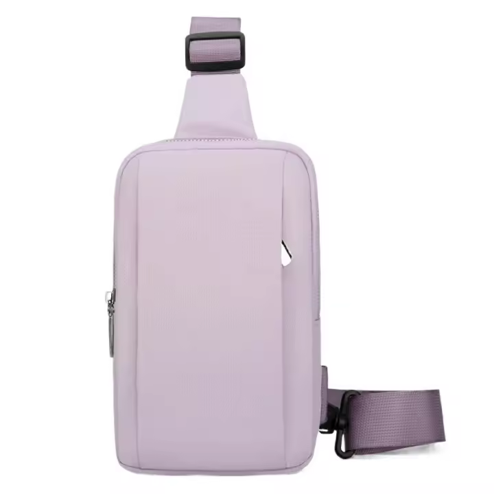 Práctico bolso de pecho para los hombres y las mujeres de nylon crossbody bolsos de hombro monedero grande para los desplazamientos y actividades al aire libre púrpura - 1