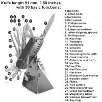 Cuchillo Plegable Miniatura Con 30 Funciones Herramienta EDC Suiza Para Camping Y Sobrevivencia Hoja De Acero Inoxidable Plástico Para Manija - details 6