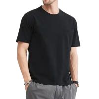 Camiseta De Algodón Para Hombre Verano Manga Corta Suave Antipelusa Tallas M a 5XL Ropa Casual Estilo O-Neck Solido - details 4