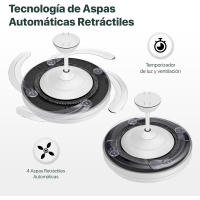 Ventilador de techo con luz de 84 W, ultra silencioso, invisible, con mando a distancia y aspas retráctiles, función verano-invierno, mando integrado blanco nieve Clase energética F iotostark-LEDUNI - details 5