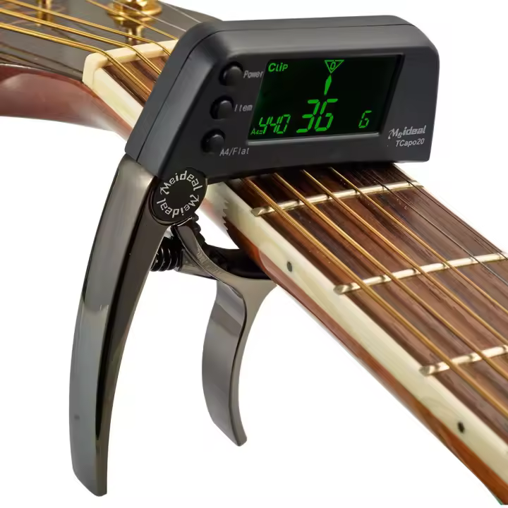 TCapo20 Multifuncional 2-en-1 Capó De Guitarra De Aleación De Aluminio Con Pantalla LCD Para Guitarra Acústica Folk Electrónica - 1