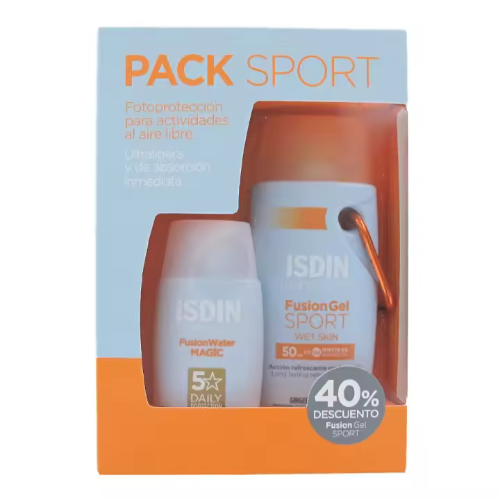Pack SPORT ISDIN fotoprotector fusion gel sport  SPF50+ fusion water magic 100+50ml - 1
