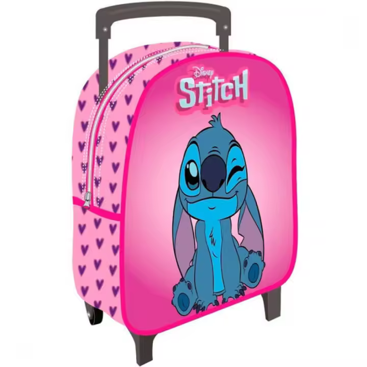 Trolley Stitch Pequeña Infantil, Mochila Stitch, Carro Stitch, Mochila Carro Stitch Pequeña, Color Rosa, 31 x 24 x 10 cm, Arditex - Kiglam - 1