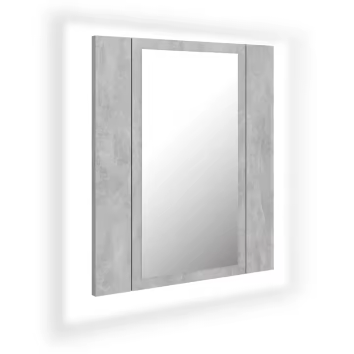 Armario Espejo baño Luz LED acrílico gris Hormigón 40x12x45 cm - 1