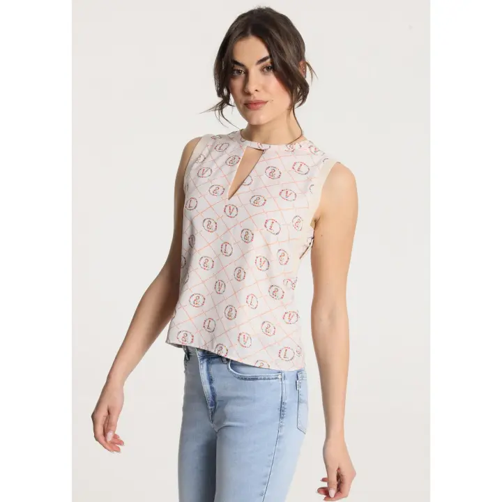 Victorio & Lucchino - Top fluido sin mangas con estampado floral - 1