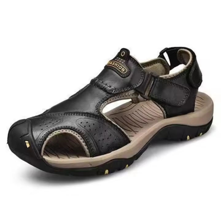 Sandalias de cuero para hombre, zapatos informales, ligeros y cómodos, de talla grande 38- - 1