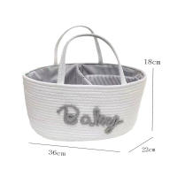 Bolsa De Pañales Multifuncional Para Viajes Portátil Para Mamá Cesta De Almacenamiento De Pañales De Algodón Con Cordón Estilo Unisex - details 7