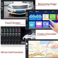 Car Player, - equipo estéreo de 7 pulgadas, sistema multimedia con cámara trasera, mando a distancia por infrarrojos, totalmente compatible con una amplia gama de automóviles. - details 7