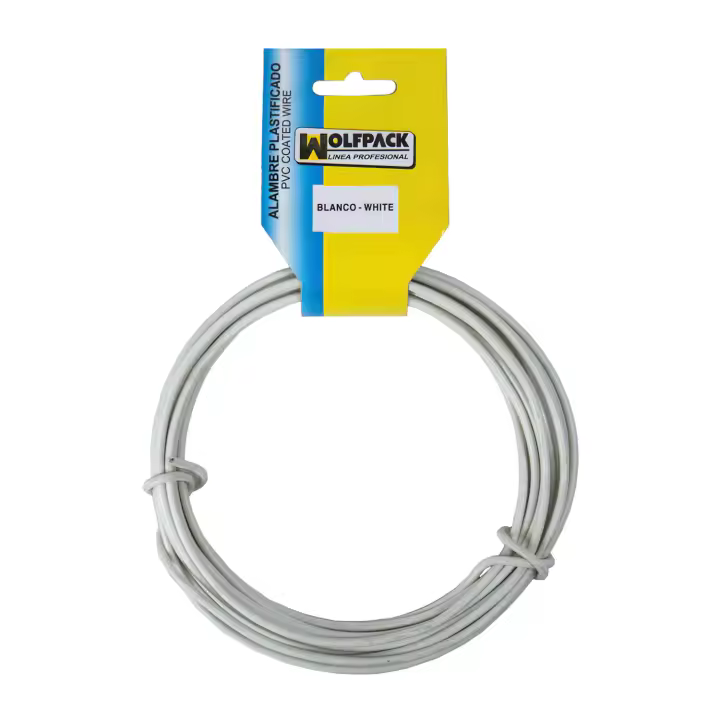 Wolfpack Alambre Plastificado Blanco N 16 / 2.7 Mm - Rollo 5 Metros - 1