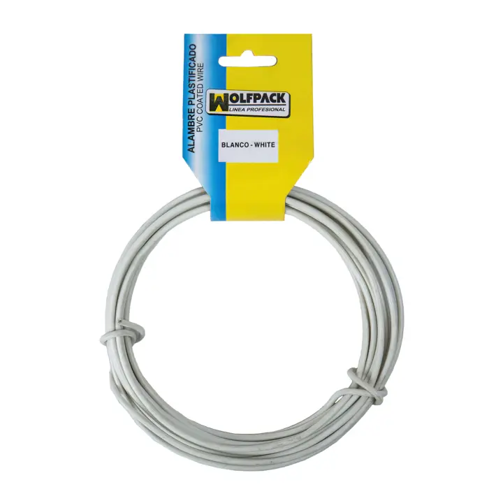 Wolfpack Alambre Plastificado Blanco N 16 / 2.7 Mm - Rollo 5 Metros - 1