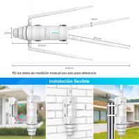 Repetidor WiFi,Repetidor WiFi Largo Alcance WiFi Exterior Potente， AC1200 Repetidor WiFi Largo Alcance/Amplificador WiFi Larga Distancia Support PoE/Dual-Banda 2.4+5G/4 Antena WiFi Repeater Exterior(2 Puertos Gigabit WAN/LAN) - details 3