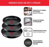 Ingenio Easy On - Juego de 3 Sartenes 22/24/26 cm + Mango extraible, No Apto inducción, antiadherentes, revestiiento Titanium, Thermo-signal, sin PFOA, Apto lavavajillas y Horno - details 4