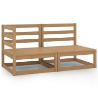 vidaXL Juego de muebles de jardín 2 piezas madera maciza de pino en color Gris/Marrón miel/Negro | almacenamiento funcional diseño moderno para baño dormitorio sala - details 1