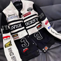 Chaqueta De Motociclista Con Bordado Para Hombre Y Mujer Manga Larga Estilo Americano Hip Hop Alta Calle Bomber Varsity Primavera Otoño - details 2