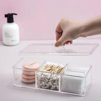 Caja De Almacenamiento Para Maquillaje Organizador Acrílico Transparente Para Esponjas Y Algodón Suave Organizador De Escritorio Para Cosméticos - details 1