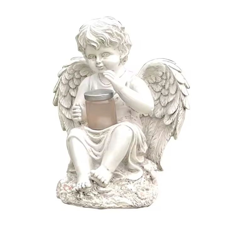 Estatuilla De Ángel Para Jardín Con Luz Solar Impermeable Decoración Para Balcones Vallas Césped Paisaje Lámpara Palillo - 1