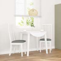 vidaXL Sillas de comedor 2 unidades madera maciza de caucho en color Blanco/Blanco y gris/Natural y claro y más | cómodas modernas ergonómicas para comedor cocina salón hogar - details 1