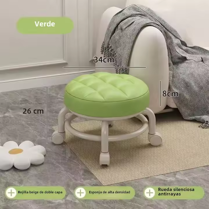 Banco Bajo Para El Hogar Silencioso Y Portátil Con Pulley Para Cambiar Zapatos Durable Y Impermeable Silla Para Niños - 1