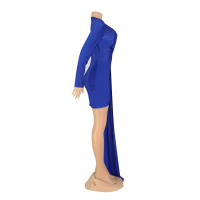 Vestido De Noche Elegante Para Mujer Con Sequinias Y Cuello En V Manga Larga Vestido De Fiesta De Boda Miniatura A-Line - details 29