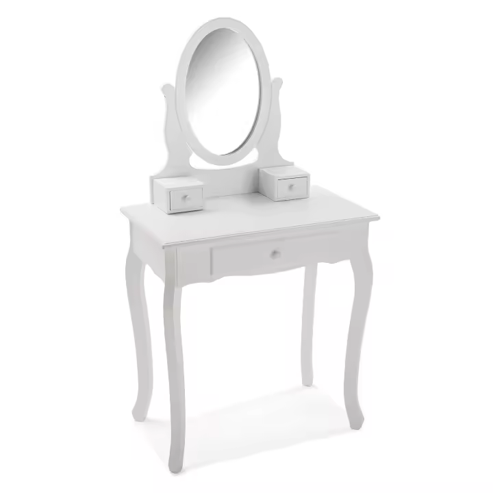 VERSA HOME - Tocador KATE blanco , con 3 cajones y unas medidas de 70x40x129.5 cm - 1