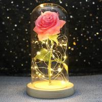 Rosa Bella y Bestia Rosa Eterna, Regalo Mujer Flores Artificiales con Luces LED, Flor Artificial de Lámina de Oro con Hojas Caídas, Regalos Originales para Mama Novia Cumpleaños Aniversario，san valentin - details 21