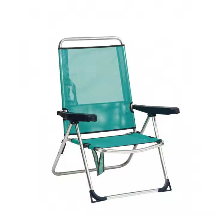 SILLA PLAYA ALUMINIO RESPALDO ALTO VERDE AGUA - 1
