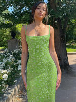 Vestido Largo Sin Mangas Elegante Para Mujer Hawthaw Con Estampado Floral Bodycon Espalda Descubierta Para Verano 2024 - details 21