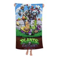Toalla De Playa Para Niños Plant-Vs -Zombie Dibujos Animados Verano Absorbente Microfibra Grande Para Baño Piscina Viajes - details 3