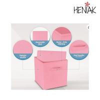 Caja de almacenamiento tela rigida plegable con asas solucion almacenaje salon dormitorio baño juguetes libros ropa color blanco negro rosa - details 5