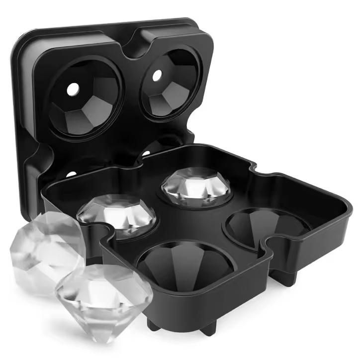 Molde De Hielo De Silicona Para Nevera Con Tapa Reutilizable Molde De Hielo En Forma De Bola Diamante Para Whiskey JT08 - 1