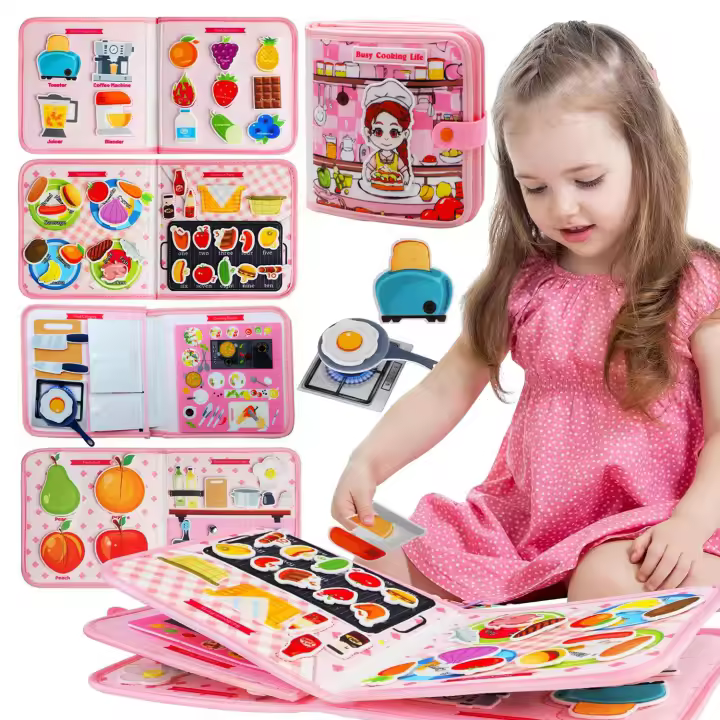 Juguete Educativo Montessori Para Niños Pequeños Tablero Ocupado De Granja Juguete Sensorial Y De Historia De Animales Quieto Y De Feltro - 1