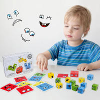 Cubo Mágico De Madera Para Niños Juego Interactivo De Expresiones Faciales Con Cambios De Cara Para 4 Jugadores Bloques De Construcción Educativos - details 2