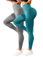 2 Piezas Leggings Mujer Push up Ejercicio Deportivo Leggings Mujer Scrunch Glúteos Pantalones De Gimnasio Sin Costuras Talla Verdadera - details 5